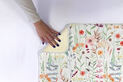 Tapete para casa de banho Padrão de plantas e flores