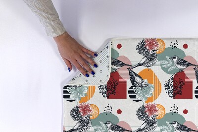 Tapete para wc Padrão de pássaros e flores