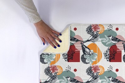 Tapete para wc Padrão de pássaros e flores