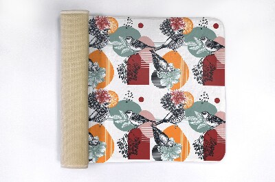 Tapete para wc Padrão de pássaros e flores