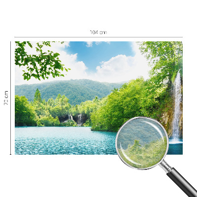 Mural de fotos na parede Cachoeira natural