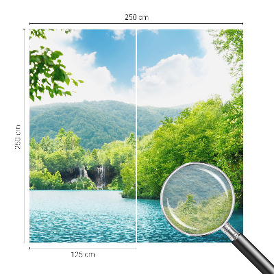 Mural de fotos na parede Cachoeira natural