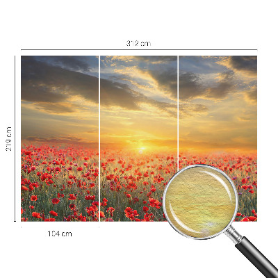 Papel de parede fotográfico Campo de papoulas