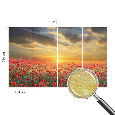 Papel de parede fotográfico Campo de papoulas