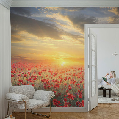 Papel de parede fotográfico Campo de papoulas