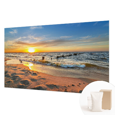 Papel de parede para sala Pôr do sol na praia