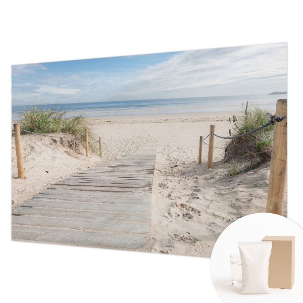 Mural de fotos na parede Passarela de madeira