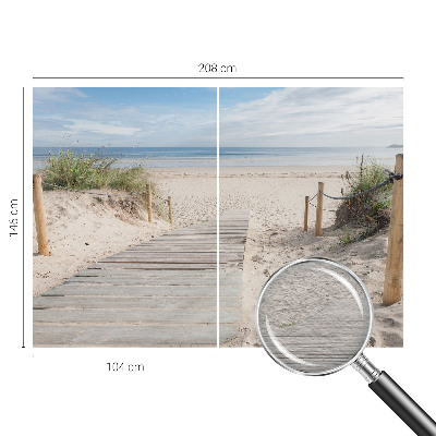 Mural de fotos na parede Passarela de madeira