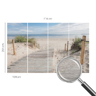 Mural de fotos na parede Passarela de madeira