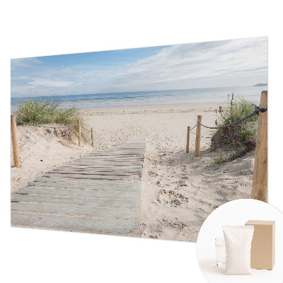 Mural de fotos na parede Passarela de madeira