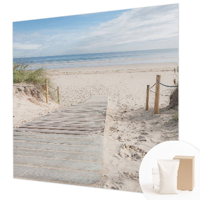 Mural de fotos na parede Passarela de madeira