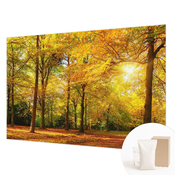 Papel de parede para sala Folhas douradas