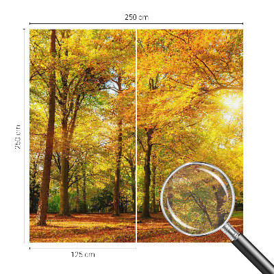 Papel de parede para sala Folhas douradas
