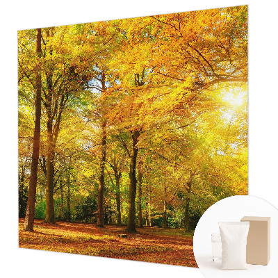 Papel de parede para sala Folhas douradas