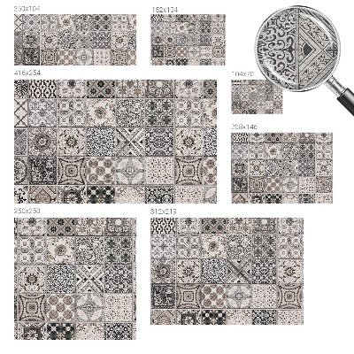 Mural de fotos na parede Padrões de azulejos