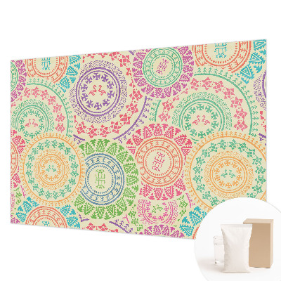 Papel de parede decorativo mandalas coloridas