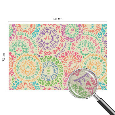 Papel de parede decorativo mandalas coloridas