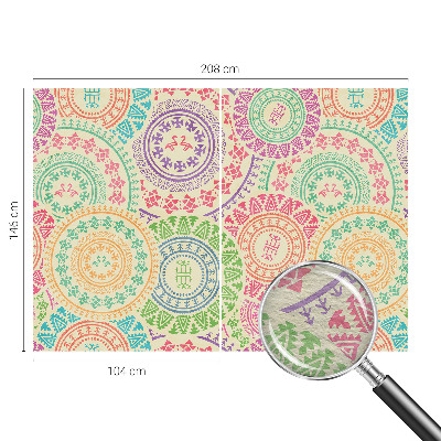 Papel de parede decorativo mandalas coloridas