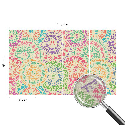 Papel de parede decorativo mandalas coloridas