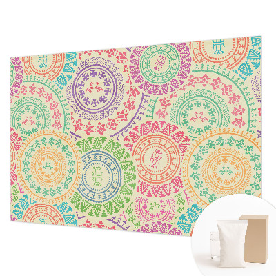 Papel de parede decorativo mandalas coloridas