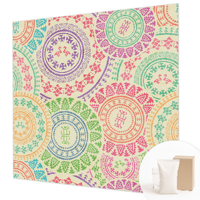 Papel de parede decorativo mandalas coloridas