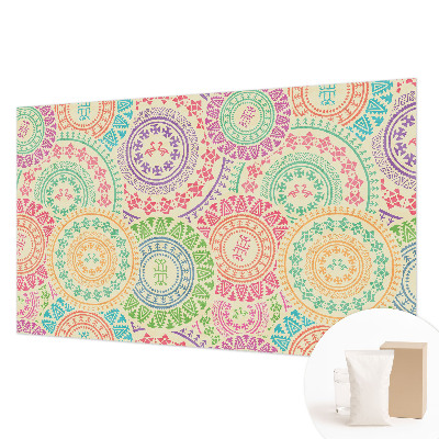 Papel de parede decorativo mandalas coloridas