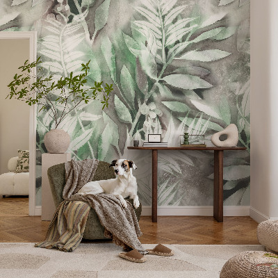 Papel de parede decorativo Folhas em aquarela