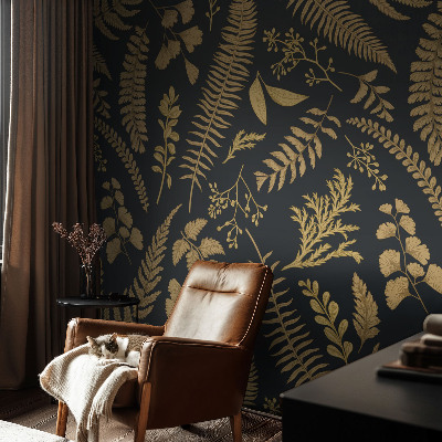 Papel de parede para quarto Folhas botânicas
