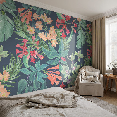 Papel de parede para sala Flores tropicais