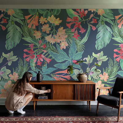 Papel de parede para sala Flores tropicais