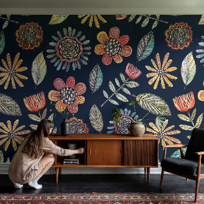Papel de parede Mosaico floral