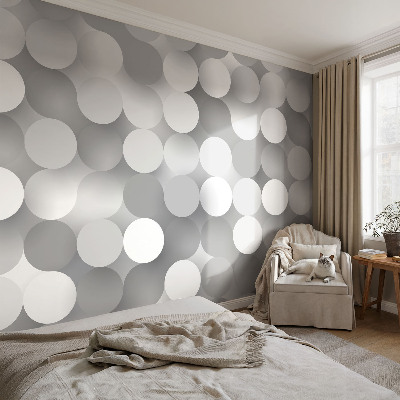 Papel de parede para sala Círculos cinzentos