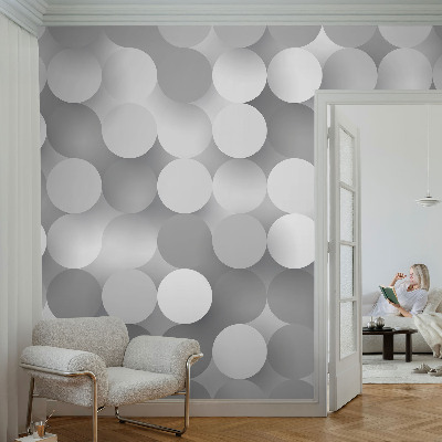 Papel de parede para sala Círculos cinzentos