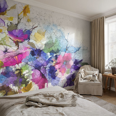 Papel de parede para quarto Flores abstratas
