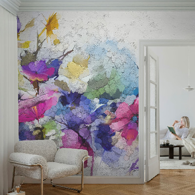 Papel de parede para quarto Flores abstratas