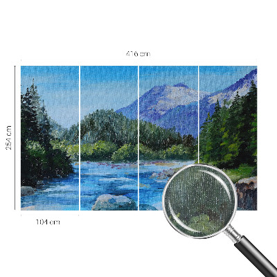 Mural de fotos na parede paisagem montanhosa