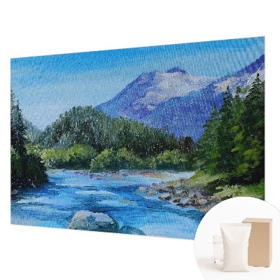 Mural de fotos na parede paisagem montanhosa