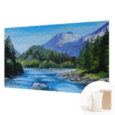 Mural de fotos na parede paisagem montanhosa