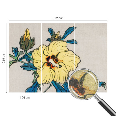 Papel de parede decorativo Flor amarela