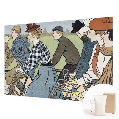 Papel de parede decorativo Ciclistas vintage