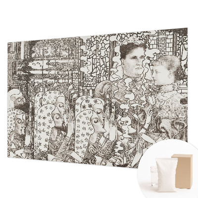Papel de parede para sala Retratos florais