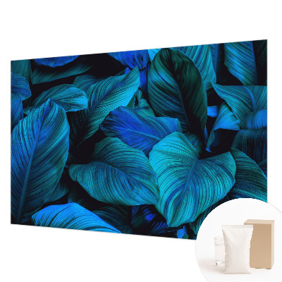 Papel de parede decorativo Folhas azuis