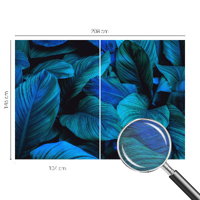 Papel de parede decorativo Folhas azuis