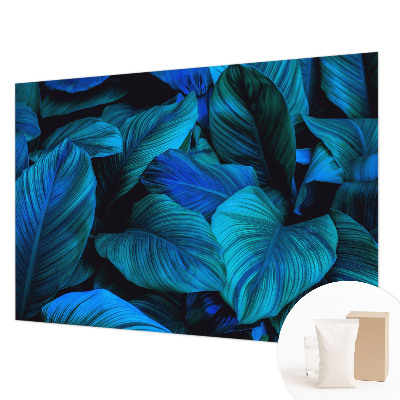 Papel de parede decorativo Folhas azuis