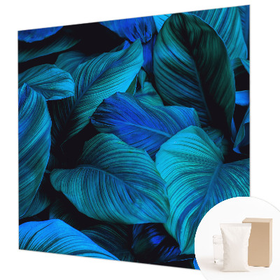 Papel de parede decorativo Folhas azuis