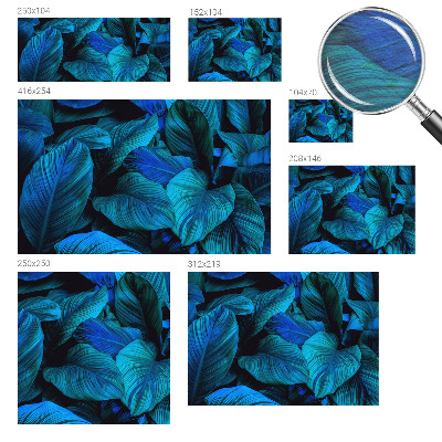 Papel de parede decorativo Folhas azuis