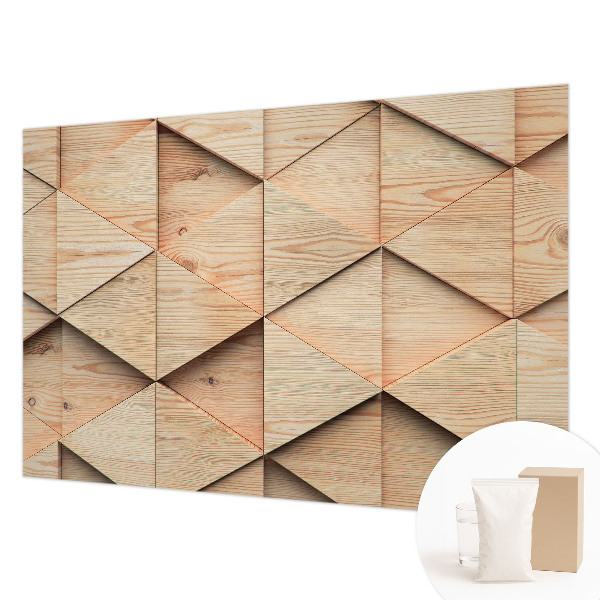 Papel de parede para sala Mosaico de madeira
