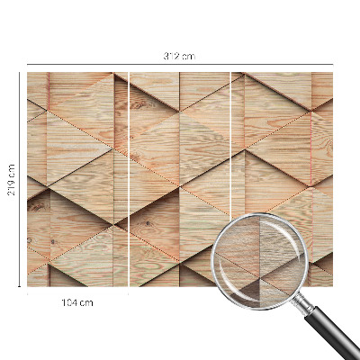 Papel de parede para sala Mosaico de madeira