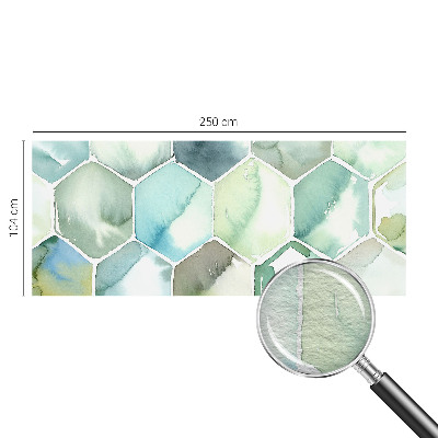 Mural de fotos na parede Hexágonos em tons pastel