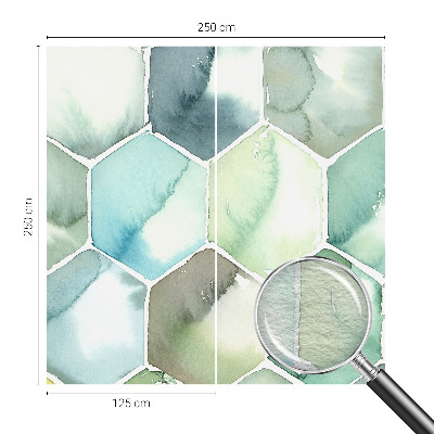 Mural de fotos na parede Hexágonos em tons pastel